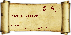 Purgly Viktor névjegykártya